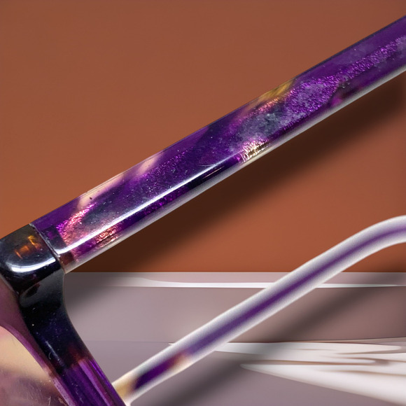 Adin Thomas Eyeglasses Frames Only Purple Havana Full Rim AT-414 C1 52-17-140mm main image 8